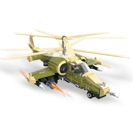 JIESTAR 61027 non  TRỰC THĂNG VŨ TRANG KA-50 bộ đồ chơi xếp lắp ráp ghép mô hình Military Army KA50 Quân Sự Bộ Đội 356 khối