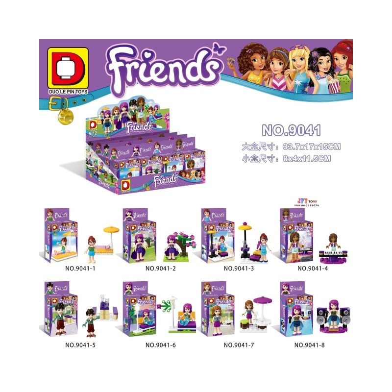 DUO LE PIN DLP9041 9041 non Lego NGƯỜI BẠN TỐT SERIES 8 bộ đồ chơi xếp lắp ráp ghép mô hình Friends Các Bạn Gái