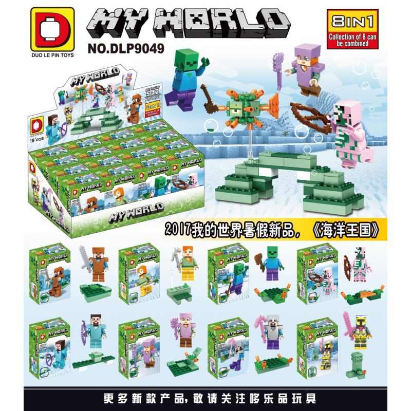 DUO LE PIN DLP9049 9049 non Lego VƯƠNG QUỐC ĐẠI DƯƠNG 8. bộ đồ chơi xếp lắp ráp ghép mô hình Minecraft MY WORLD Game Xây Dựng