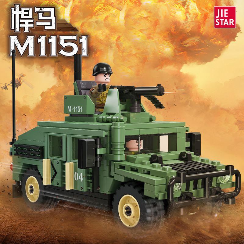 JIESTAR 61026 non  HUMVEE M1151 bộ đồ chơi xếp lắp ráp ghép mô hình Military Army Quân Sự Bộ Đội 357 khối