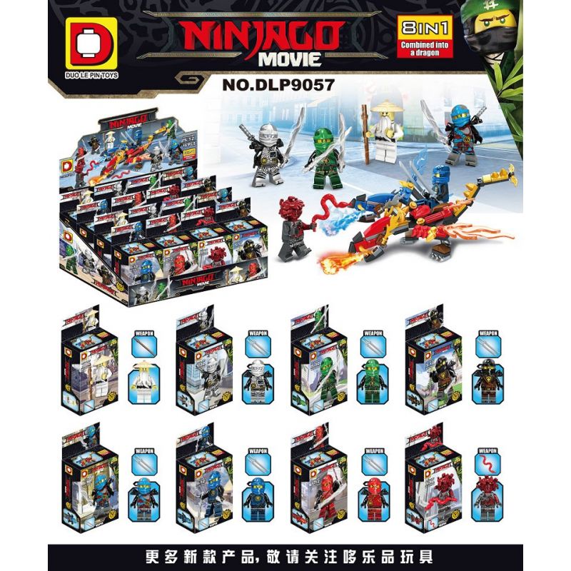 DUO LE PIN DLP9057 9057 non Lego NGƯỜI NINJA PHANTOM 8 bộ đồ chơi xếp lắp ráp ghép mô hình The Lego Ninjago Movie Ninja Lốc Xoáy