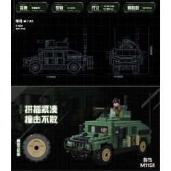 JIESTAR 61026 non  HUMVEE M1151 bộ đồ chơi xếp lắp ráp ghép mô hình Military Army Quân Sự Bộ Đội 357 khối