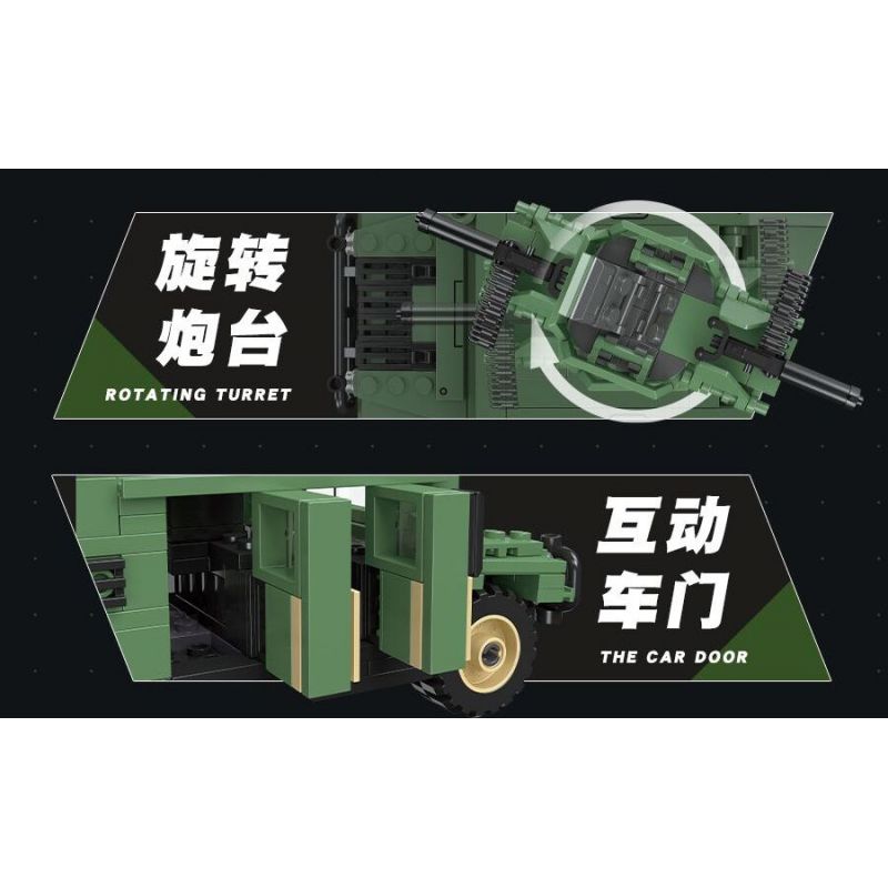 JIESTAR 61026 non  HUMVEE M1151 bộ đồ chơi xếp lắp ráp ghép mô hình Military Army Quân Sự Bộ Đội 357 khối