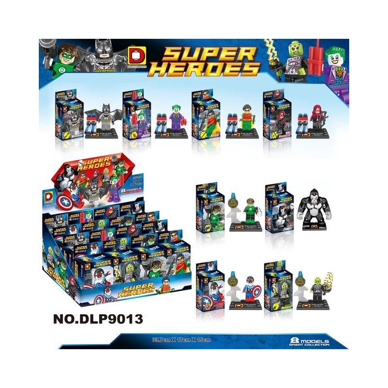 DUO LE PIN DLP9013 9013 non Lego MÔ HÌNH SIÊU ANH HÙNG 8 bộ đồ chơi xếp lắp ráp ghép mô hình Super Heroes Siêu Nhân Anh Hùng