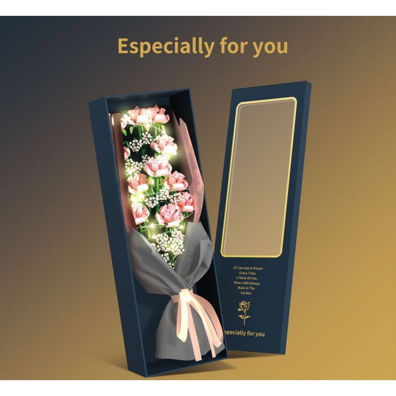 SEMBO 601216 non  HỘP QUÀ TẶNG HOA bộ đồ chơi xếp lắp ráp ghép mô hình Flowers 1661 khối