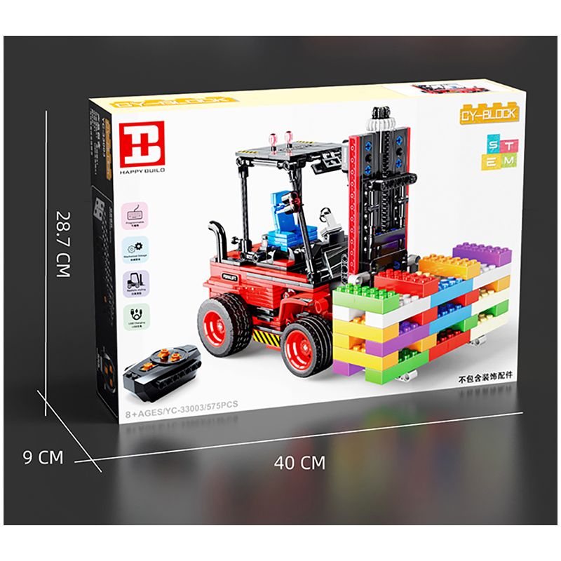 HAPPY BUILD SHINEYU XINYU YC-33003 33003 YC33003 non  XE NÂNG bộ đồ chơi xếp lắp ráp ghép mô hình  FORKLIFT Kỹ Thuật Công Nghệ Cao Mô Hình Phương Tiện 606 khối