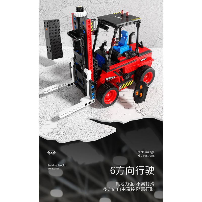 HAPPY BUILD SHINEYU XINYU YC-33003 33003 YC33003 non  XE NÂNG bộ đồ chơi xếp lắp ráp ghép mô hình  FORKLIFT Kỹ Thuật Công Nghệ Cao Mô Hình Phương Tiện 606 khối