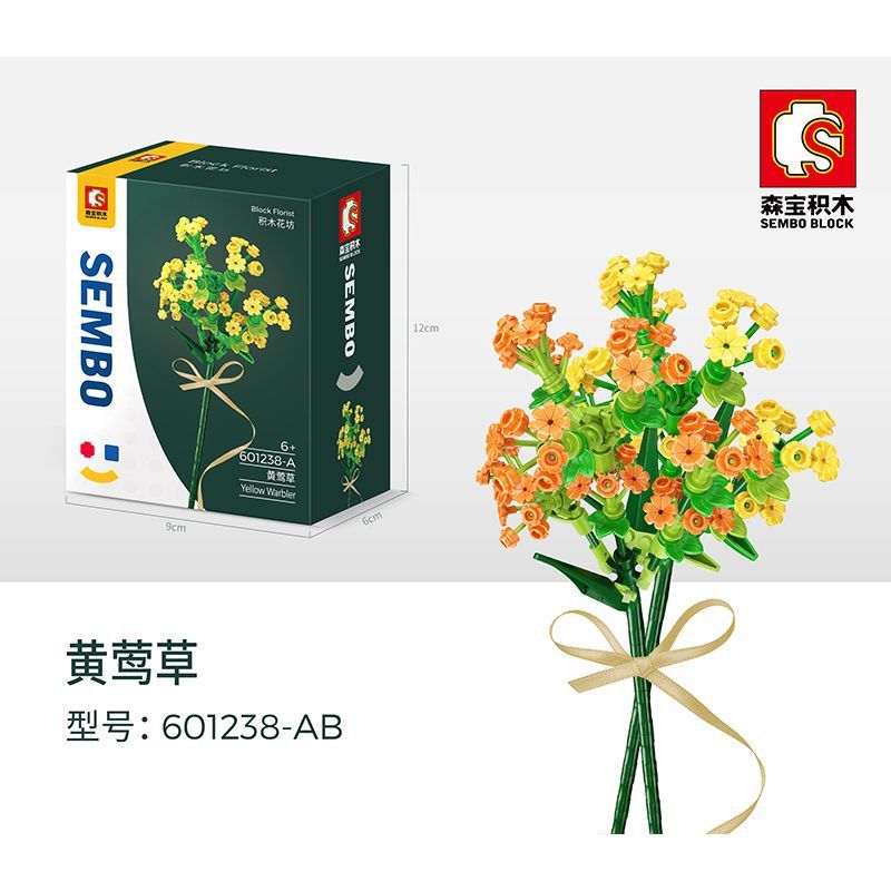 SEMBO 601238-A 601238-B non Lego AUGERY. bộ đồ chơi xếp lắp ráp ghép mô hình Flowers BLOCK FLORIST YELLOW WARBLER Hoa