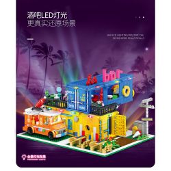 JUHANG TECHNOLOGY 86016 non  THANH CHỨA bộ đồ chơi xếp lắp ráp ghép mô hình Modular Buildings CONTAINER BAR Mô Hình Nhà Cửa 1489 khối