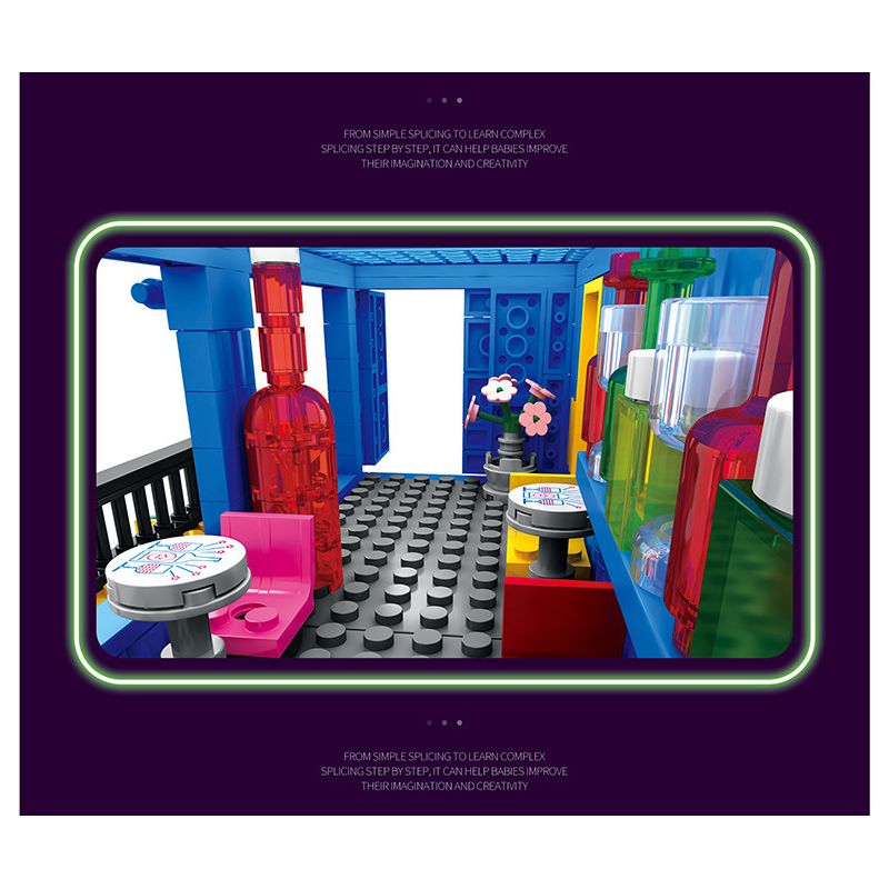 JUHANG TECHNOLOGY 86016 non  THANH CHỨA bộ đồ chơi xếp lắp ráp ghép mô hình Modular Buildings CONTAINER BAR Mô Hình Nhà Cửa 1489 khối