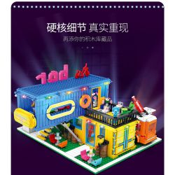 JUHANG TECHNOLOGY 86016 non  THANH CHỨA bộ đồ chơi xếp lắp ráp ghép mô hình Modular Buildings CONTAINER BAR Mô Hình Nhà Cửa 1489 khối