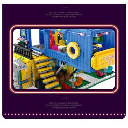 JUHANG TECHNOLOGY 86016 non  THANH CHỨA bộ đồ chơi xếp lắp ráp ghép mô hình Modular Buildings CONTAINER BAR Mô Hình Nhà Cửa 1489 khối