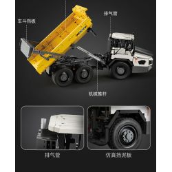 CADA DOUBLEE C61054 61054 non  XE BEN XÂY DỰNG CÓ KHỚP NỐI 1:17 tỷ lệ 1:17 bộ đồ chơi xếp lắp ráp ghép mô hình  ARTICULATED DUMP TRUCK Kỹ Thuật Công Nghệ Cao Mô Hình Phương Tiện 3067 khối