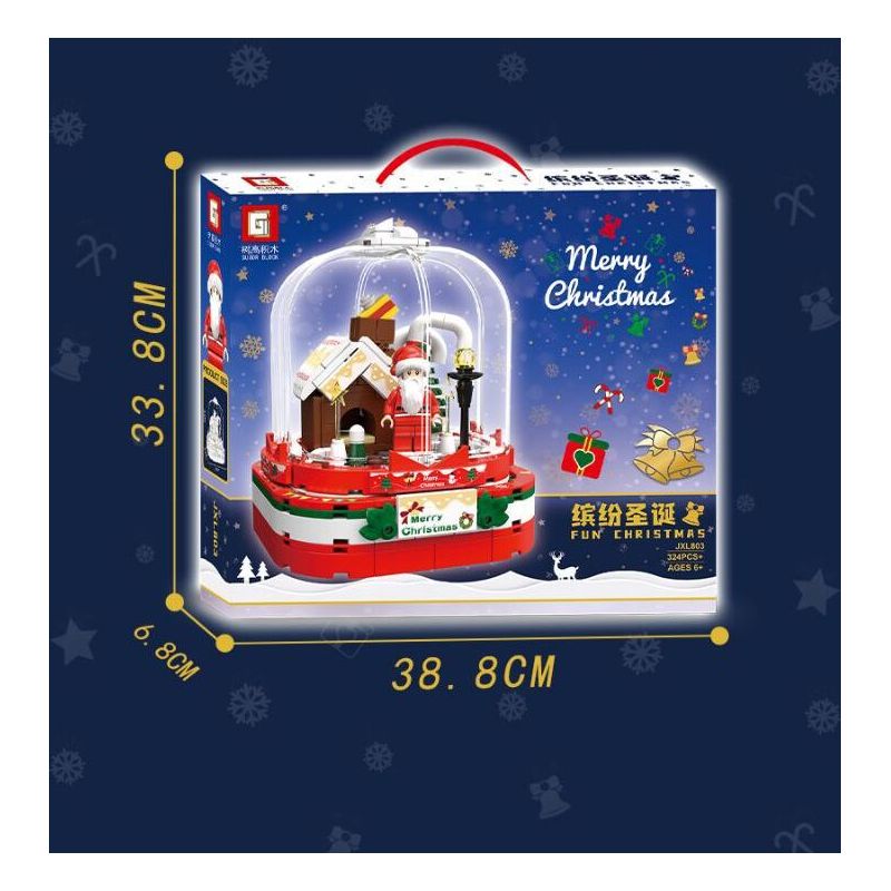 TREE HEIGHT JXL803 non  GIÁNG SINH ĐẦY MÀU SẮC bộ đồ chơi xếp lắp ráp ghép mô hình Christmas FUN CHRISTMAS 324 khối