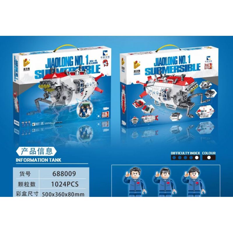 PanlosBrick 688009 Panlos Brick 688009 non  TÀU LẶN CÓ NGƯỜI LÁI GIAO LONG-1 bộ đồ chơi xếp lắp ráp ghép mô hình Creator Expert JIAOLONG NO.1 SUBMERSIBLE Chuyên Gia Sáng Tạo 1024 khối