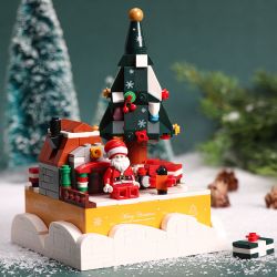 GAODAI 80001 non  HỘP NHẠC GIÁNG SINH bộ đồ chơi xếp lắp ráp ghép mô hình Christmas CHRISTMAS MUSICBOX 408 khối