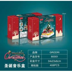 GAODAI 80001 non  HỘP NHẠC GIÁNG SINH bộ đồ chơi xếp lắp ráp ghép mô hình Christmas CHRISTMAS MUSICBOX 408 khối