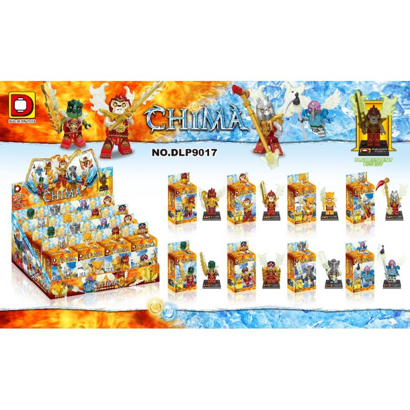 DUO LE PIN DLP9017 9017 non Lego NGƯỜI HUYỀN THOẠI QIGONG 8 bộ đồ chơi xếp lắp ráp ghép mô hình Legends Of Chima Bộ Tộc Thú