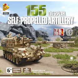 YOLOPARK 40020 non  PHÁO TỰ HÀNH 155 bộ đồ chơi xếp lắp ráp ghép mô hình Military Army BRICKS MAN 01 Quân Sự Bộ Đội 1648 khối