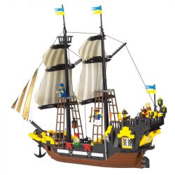 Enlighten 307 Qman 307 Xếp hình kiểu Lego PIRATES OF THE CARIBBEAN Corsair Adventure Tàu Cướp Biển Râu Đỏ 590 khối