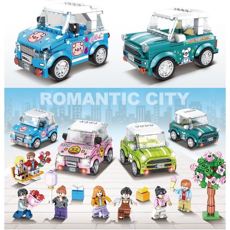 LWCK 80010-1 80010-2 80010-3 80010-4 non  THÀNH PHỐ LÃNG MẠN 4 PHONG CÁCH bộ đồ chơi xếp lắp ráp ghép mô hình Racers ROMANTIC CITY Đua Tốc Độ 1070 khối