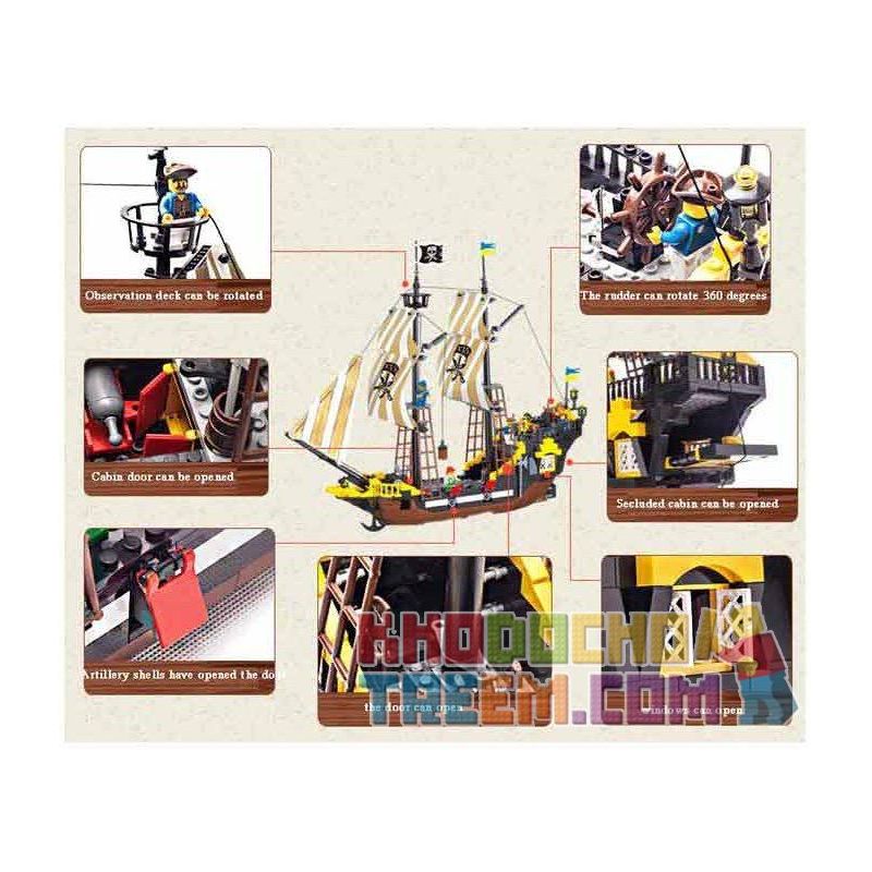 QMAN ENLIGHTEN KEEPPLEY 307 non  TÀU CƯỚP BIỂN RÂU ĐỎ bộ đồ chơi xếp lắp ráp ghép mô hình Pirates Of The Caribbean CORSAIR Cướp Biển Vùng Caribe 590 khối QMAN ENLIGHTEN KEEPPLEY 307 non  TÀU CƯỚP BIỂN RÂU ĐỎ bộ đồ chơi xếp lắp ráp ghép mô hình Pirates Of The Caribbean CORSAIR Cướp Biển Vùng Caribe 590 khối