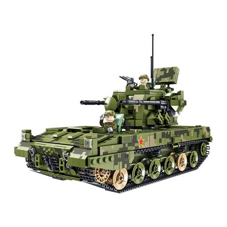 PanlosBrick 688005 Panlos Brick 688005 non  PHÁO PHÒNG KHÔNG TỰ HÀNH BÁNH XÍCH TYPE 09 35MM bộ đồ chơi xếp lắp ráp ghép mô hình Military Army 09 35MM TRACKED SELF-PROPELLED ARTILLERY Quân Sự Bộ Đội 1241 khối
