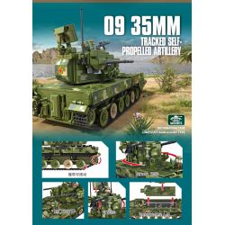 PanlosBrick 688005 Panlos Brick 688005 non  PHÁO PHÒNG KHÔNG TỰ HÀNH BÁNH XÍCH TYPE 09 35MM bộ đồ chơi xếp lắp ráp ghép mô hình Military Army 09 35MM TRACKED SELF-PROPELLED ARTILLERY Quân Sự Bộ Đội 1241 khối