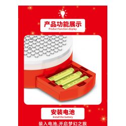 BEAUTY AND 23001 non  ĐÈN XOAY HỘP NHẠC CÂY THÔNG NOEL bộ đồ chơi xếp lắp ráp ghép mô hình Christmas Giáng Sinh 626 khối