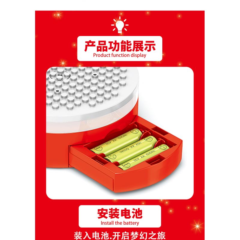 BEAUTY AND 23001 non  ĐÈN XOAY HỘP NHẠC CÂY THÔNG NOEL bộ đồ chơi xếp lắp ráp ghép mô hình Christmas Giáng Sinh 626 khối