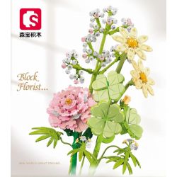 SEMBO 611051 non  CỬA HÀNG HOA NGÔI SAO MAY MẮN bộ đồ chơi xếp lắp ráp ghép mô hình Flowers 598 khối
