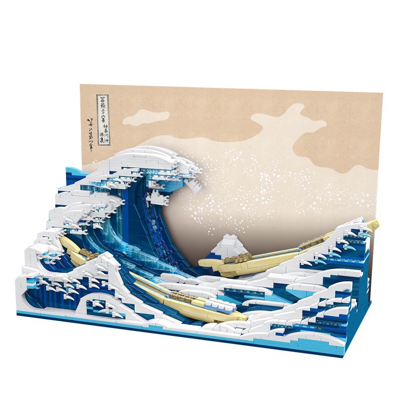 DK 3003 non Lego KANAGAWA LƯỚT SÓNG bộ đồ chơi xếp lắp ráp ghép mô hình Arts & Crafts THE GREAT WAVE OFF KANAGAWA 1830 khối