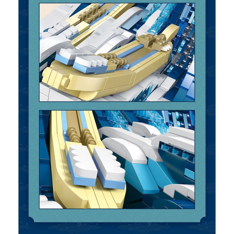DK 3003 non  KANAGAWA LƯỚT SÓNG bộ đồ chơi xếp lắp ráp ghép mô hình Arts & Crafts THE GREAT WAVE OFF KANAGAWA 1830 khối