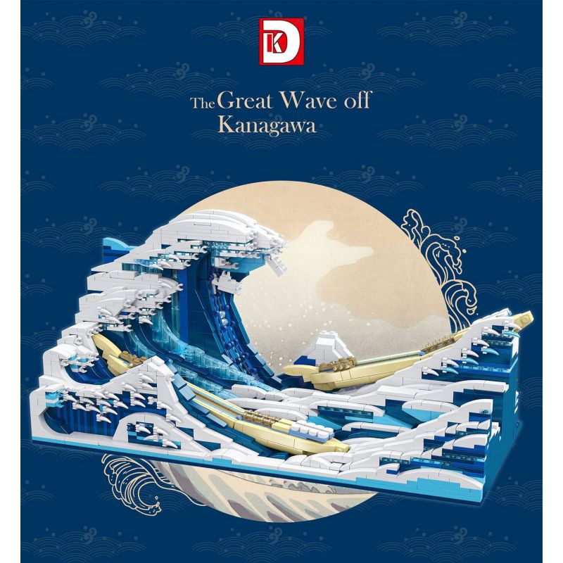 DK 3003 non  KANAGAWA LƯỚT SÓNG bộ đồ chơi xếp lắp ráp ghép mô hình Arts & Crafts THE GREAT WAVE OFF KANAGAWA 1830 khối