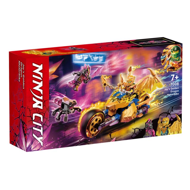 NOT Lego JAY'S GOLDEN DRAGON MOTORBIKE 71768 7008 xếp lắp ráp ghép mô hình XE MÁY RỒNG VÀNG CỦA JAY The Lego Ninjago Movie Ninja Lốc Xoáy 137 khối