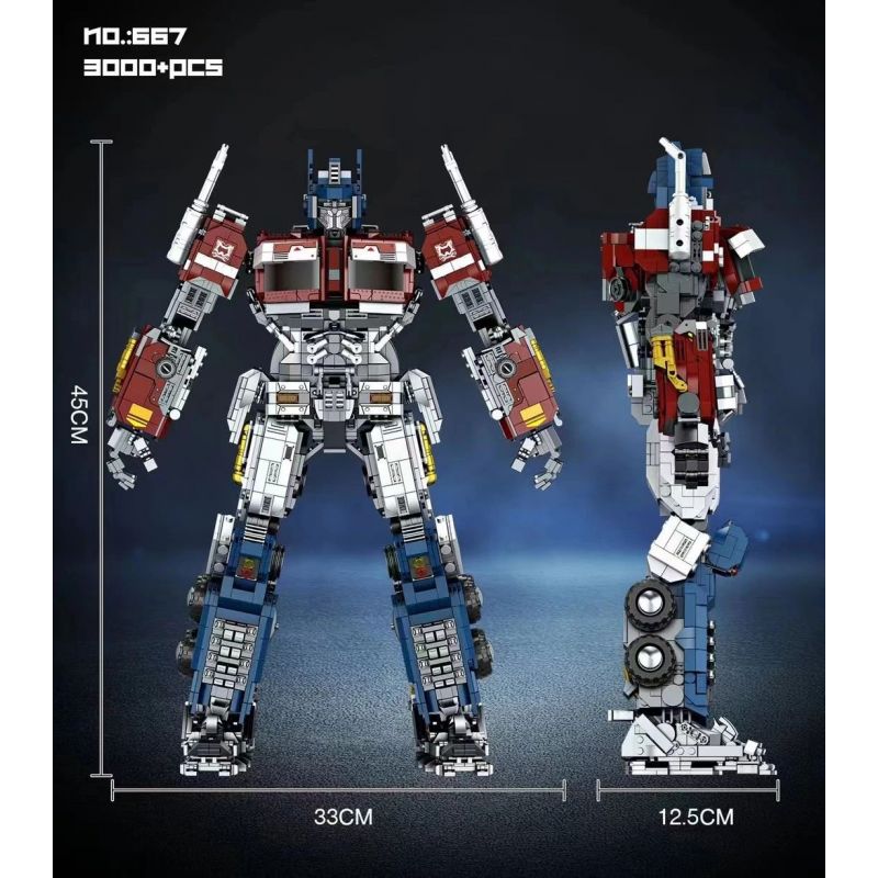 667 non  OPTIMUS PRIME bộ đồ chơi xếp lắp ráp ghép mô hình Movie & Game Phim Và Trò Chơi 3000 khối