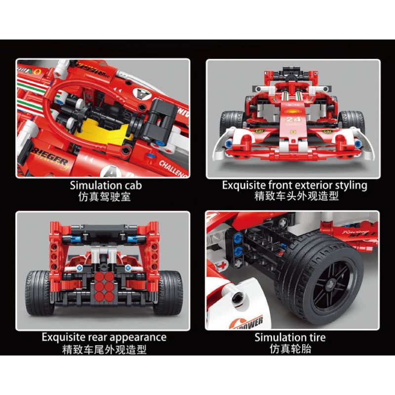 TA GAOLE T3024 3024 non  XE CÔNG THỨC F1 LÙI bộ đồ chơi xếp lắp ráp ghép mô hình  F1-RACING Kỹ Thuật Công Nghệ Cao Mô Hình Phương Tiện 596 khối