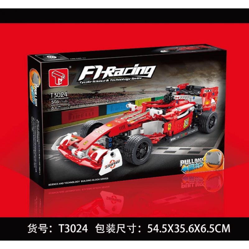 TA GAOLE T3024 3024 non  XE CÔNG THỨC F1 LÙI bộ đồ chơi xếp lắp ráp ghép mô hình  F1-RACING Kỹ Thuật Công Nghệ Cao Mô Hình Phương Tiện 596 khối