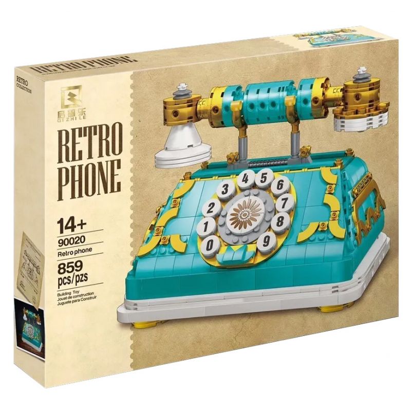 QIZHILE 90020 non Lego ĐIỆN THOẠI CỔ ĐIỂN bộ đồ chơi xếp lắp ráp ghép mô hình Creator Expert RETRO PHONE Chuyên Gia Sáng Tạo 859 khối