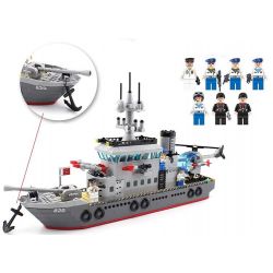 QMAN ENLIGHTEN KEEPPLEY 820 non  TRẬN ĐÁNH CHIẾM HÒN ĐẢO Ở ĐẠI DƯƠNG CỦA TÀU TÊN LỬA VÀ TRỰC THĂNG bộ đồ chơi xếp lắp ráp ghép mô hình Military Army COMBATZONES FRIGATE Quân Sự Bộ Đội 614 khối