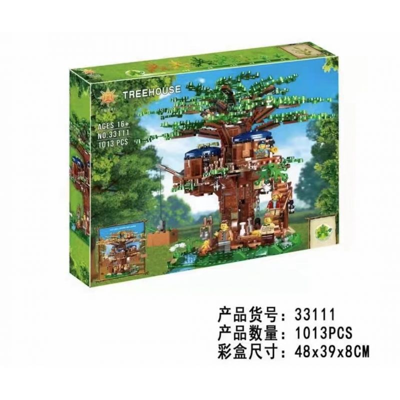 33111 non Lego NHÀ TRÊN CÂY bộ đồ chơi xếp lắp ráp ghép mô hình TREEHOUSE 1013 khối