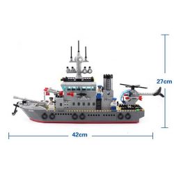 QMAN ENLIGHTEN KEEPPLEY 820 non  TRẬN ĐÁNH CHIẾM HÒN ĐẢO Ở ĐẠI DƯƠNG CỦA TÀU TÊN LỬA VÀ TRỰC THĂNG bộ đồ chơi xếp lắp ráp ghép mô hình Military Army COMBATZONES FRIGATE Quân Sự Bộ Đội 614 khối