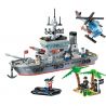 QMAN ENLIGHTEN KEEPPLEY 820 non  TRẬN ĐÁNH CHIẾM HÒN ĐẢO Ở ĐẠI DƯƠNG CỦA TÀU TÊN LỬA VÀ TRỰC THĂNG bộ đồ chơi xếp lắp ráp ghép mô hình Military Army COMBATZONES FRIGATE Quân Sự Bộ Đội 614 khối