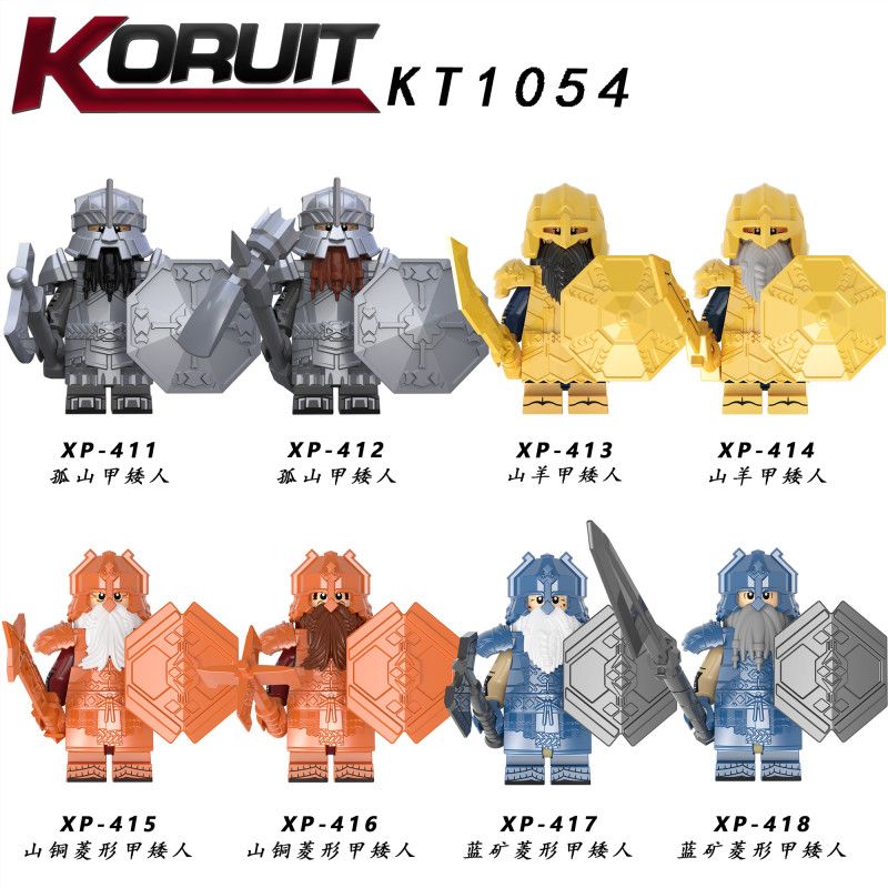 KORUIT XP KT1054 1054 non Lego 8 NHÂN VẬT NHỎ CHIẾN BINH LÙN bộ đồ chơi xếp lắp ráp ghép mô hình The Lord Of The Rings Chúa Nhẫn