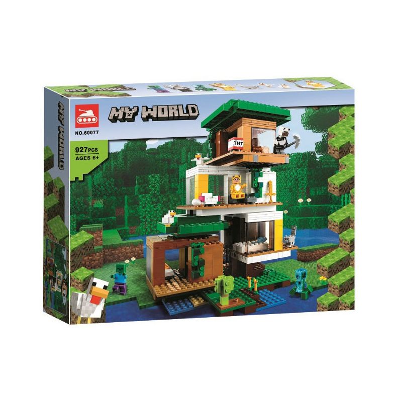NOT Lego THE MODERN TREEHOUSE 21174 TANK 60077 xếp lắp ráp ghép mô hình NHÀ CÂY HIỆN ĐẠI NGÔI TRÊN Minecraft Game Xây Dựng 909 khối