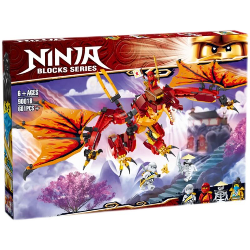 NOT Lego FIRE DRAGON ATTACK 71753 TANK 60080 ZIMO 90018 xếp lắp ráp ghép mô hình RỒNG LỬA TẤN CÔNG The Lego Ninjago Movie Ninja Lốc Xoáy 563 khối