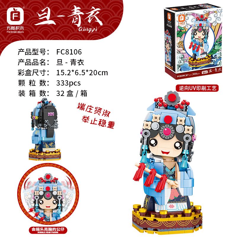 FORANGE FC8106 8106 non  KINH KỊCH DAN-TSING YI bộ đồ chơi xếp lắp ráp ghép mô hình Brickheadz Nhân Vật Đầu To 333 khối