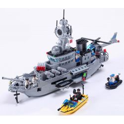 Enlighten 821 Qman 821 Xếp hình kiểu Lego MILITARY ARMY CombatZones Missile Cruiser Tàu Tên Lửa Tuần Dương Phối Hợp Trực Thăng Chống Ngầm 843 khối