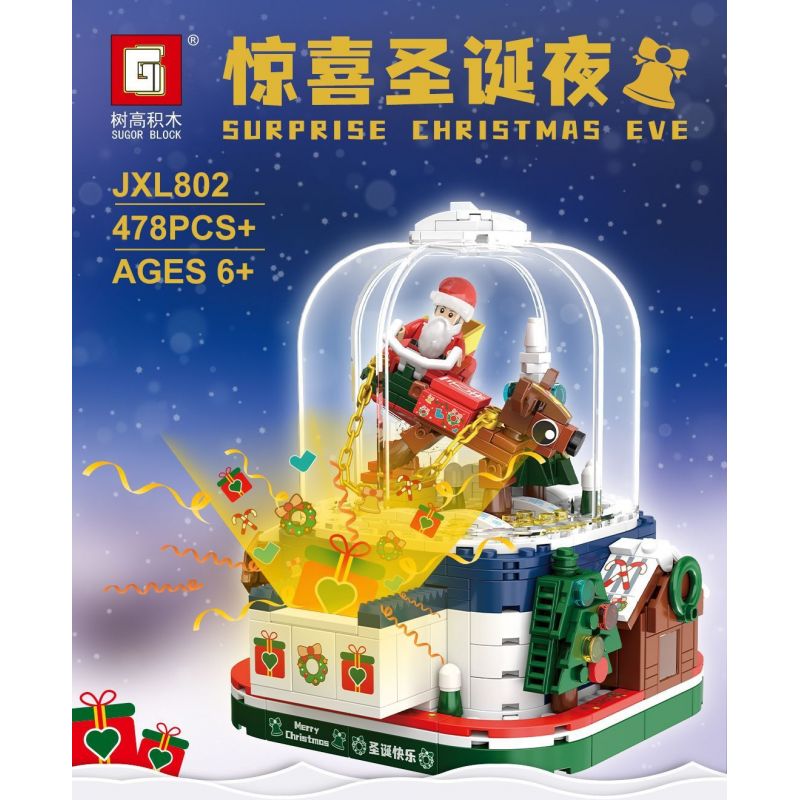 TREE HEIGHT JXL802 non  ĐÊM GIÁNG SINH BẤT NGỜ bộ đồ chơi xếp lắp ráp ghép mô hình Christmas SURPRISE CHRISTMAS EVE 478 khối
