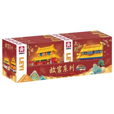 LEYI 69013 non  TỬ CẤM THÀNH 4 TÒA NHÀ THU NHỎ QUẢNG TRƯỜNG THIÊN AN MÔN HỘI HÒA HỢP TỐI CAO ĐÌNH ÂM VÀ THÁP GÓC bộ đồ chơi xếp lắp ráp ghép mô hình Mini Modular Đường Phố Thu Nhỏ